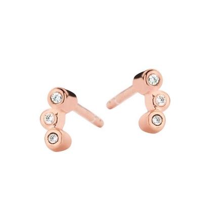 Billede af Spirit Icons Bliss ørestik sølv rosa forgyldt med syntetiske zirkonia 