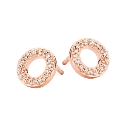 Billede af Spirit Icons Trend ørestik sølv rosa forgyldt med syntetiske zirkonia 