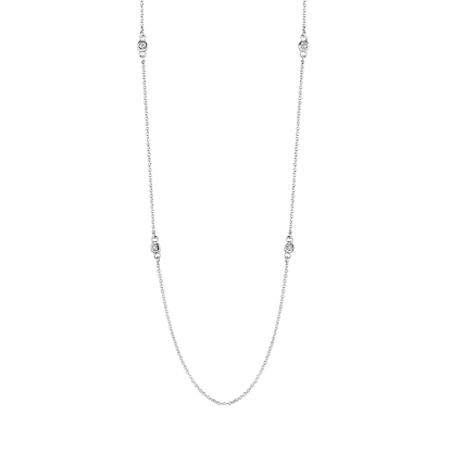 Billede af Spirit Icons Belle halskæde 14 karat hvidguld med 0,08 ct. w/vs 45 cm.  