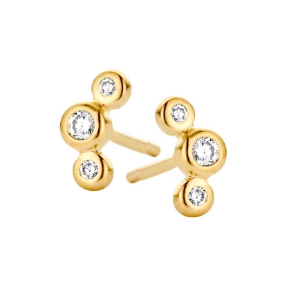 Billede af Spirit Icons Trinity ørestikker 14 karat guld med 0,10 ct. w/vs 