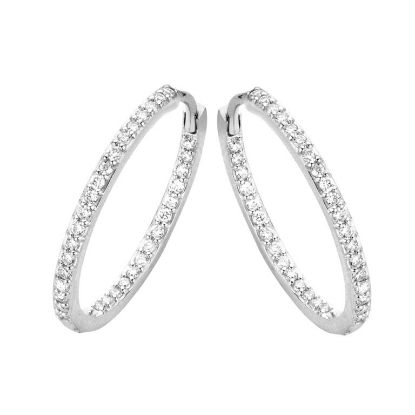 Billede af Spirit Icons Lagoon large ørestikker 14 karat hvg med ialt 0,33ct. w/vs