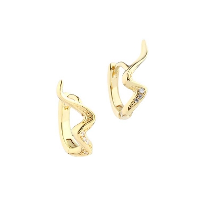 Billede af Aqua Dulce Darling River øreringe forgyldt sølv m. cz (11 mm)