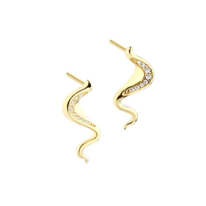 Billede af Aqua Dulce Darling River øreringe forgyldt sølv m. cz