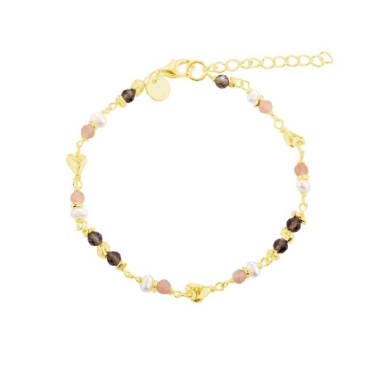 Billede af Aqua Dulce Love Me armbånd forgyldt sølv m. fvp + cz (17 + 3 cm)