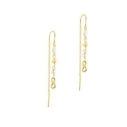 Billede af Aqua Dulce White Garden øreringe forgyldt sølv m. cz + fvp