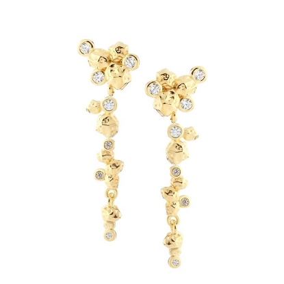 Billede af Aqua Dulce Darling Rock Big øreringe forgyldt sølv m. cz