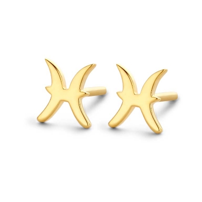 Billede af Spirit Icons stjernetegn ørestikker "Fisken" sølv forg