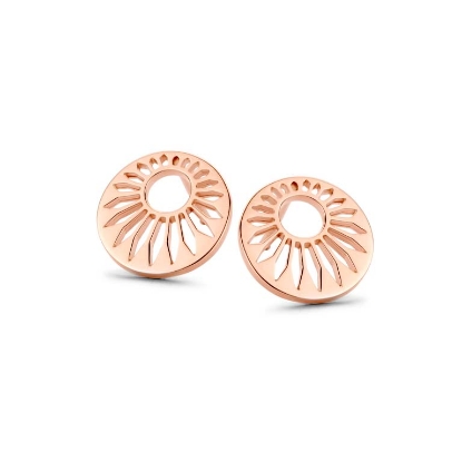 Billede af *Spirit Icons Peacock ørestikker sølv rosaforgyldt 