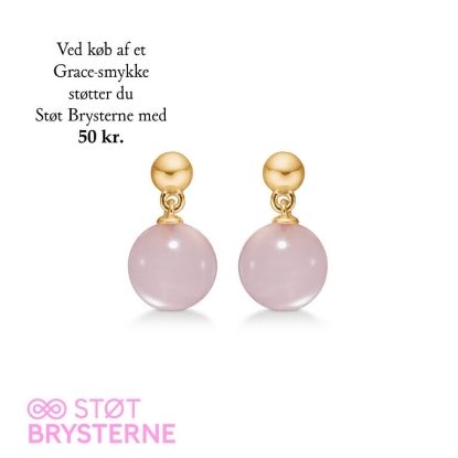 Billede af *Mads Z "Grace" øreringe forgyldt sølv - Støt Brysterne kampagne