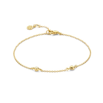 Billede af Spirit Icons "Miracle" armbånd 14 kt. guld m. 0,02 ct. diamant 17-19 cm