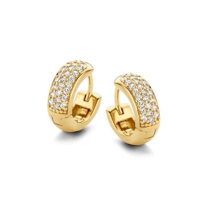 Billede af Spirit Icons Vivendi creoler sølv forgyldt m. cz