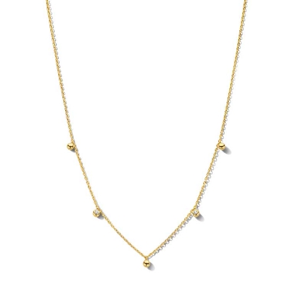 Billede af Spirit Icons Sway halskæde 14 karat guld med 0,04 ct. w/vs 45 cm.  