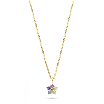 Billede af Spirit Icons halskæde sølv forgyldt Noble med regnbue zirkonia  (45 cm)