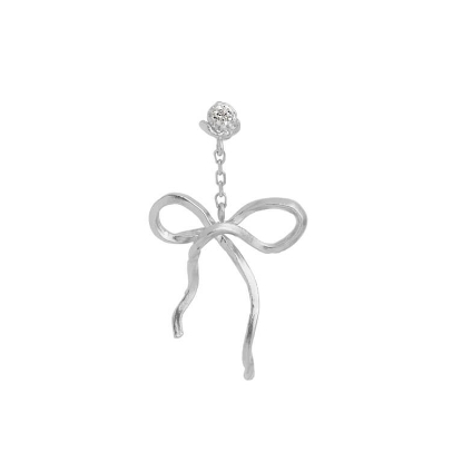 Billede af STINE A Dangling Flow Bow ørering sølv m. cz (1 stk.)
