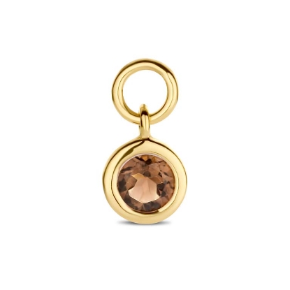 Billede af Spirit Icons Smoky Quartz Drop vedhæng til hoops 14 karat guld med røgkvarts (1 stk)