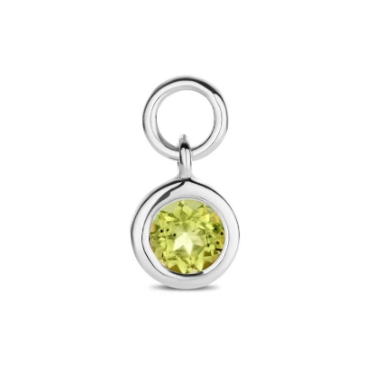 Billede af Spirit Icons Peridot Drop vedhæng til hoops 14 karat hvidguld med peridot (1 stk)