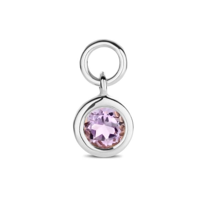 Billede af Spirit Icons Amethyst Drop vedhæng til hoops 14 karat hvidguld med ametyst (1 stk)