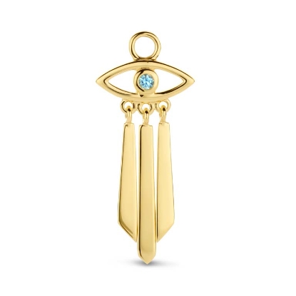 Billede af Spirit Icons Horus Drop Swiss Blue vedhæng til hoops 14 karat guld med topas (1 stk)