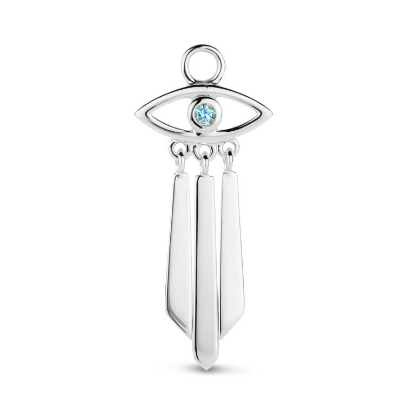 Billede af Spirit Icons Horus Drop Swiss Blue vedhæng til hoops 14 karat hvidguld med topas (1 stk)