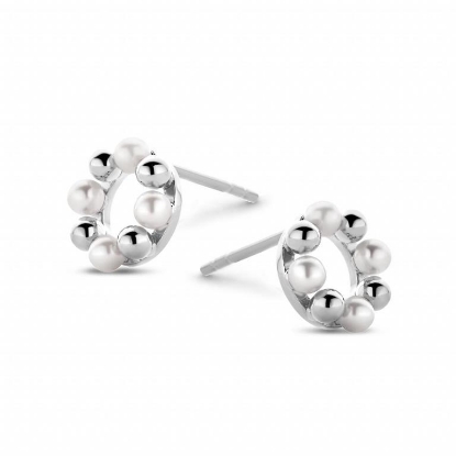 Billede af Spirit Icons Gem Round ørestikker sølv