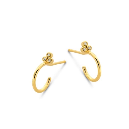 Billede af Spirit Icons Trio halvcreoler forgyldt sølv m. cz