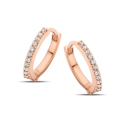 Billede af Spirit Icons Passion creoler (XS) rosaforgyldt sølv zirkoniasten