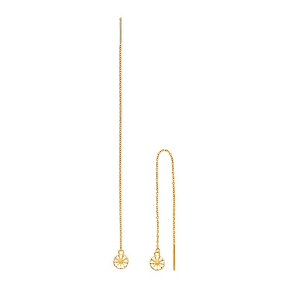 Billede af Lund Copenhagen Marguerit ørehængere Disko 7,5 mm. forgyldt sølv