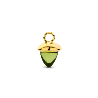 Billede af Spirit Icons Acorn Drop Peridot vedhæng til hoops 14 karat guld med grøn peridot (1 stk)