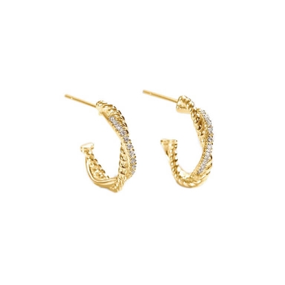 Billede af Aqua Dulce Twisted Darling øreringe forgyldt sølv