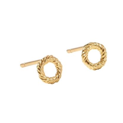 Billede af Aqua Dulce Twisted Small øreringe forgyldt sølv