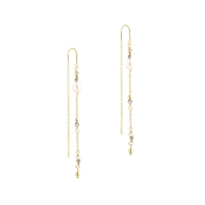 Billede af Aqua Dulce Coast Smokey øreringe forgyldt sølv m. fvp