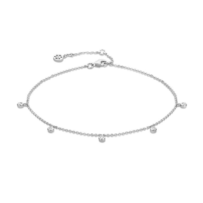 Billede af Spirit Icons Symphony ankelkæde sølv m. cz (23-27cm)