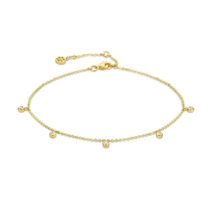 Billede af Spirit Icons Symphony ankelkæde forgyldt sølv m. cz (23-27cm)