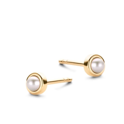 Billede af Spirit Icons Pearl ørestikker forgyldt sølv m. ferskvandsperle