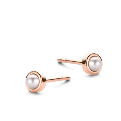 Billede af Spirit Icons Pearl ørestikker rosaforgyldt sølv m. ferskvandsperle
