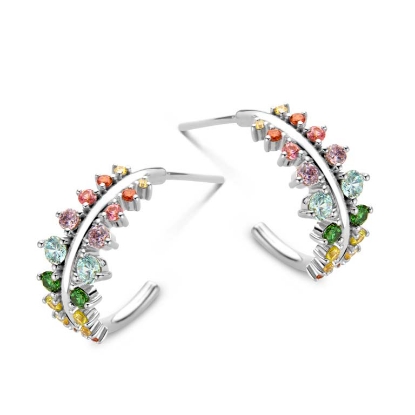 Billede af Spirit Icons Empress øreringe sølv multifarvet m. cz