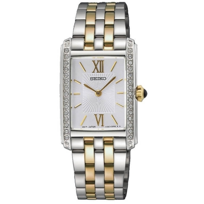Billede af Seiko Classic dameur stål gulddoublé kvadratisk 22mm