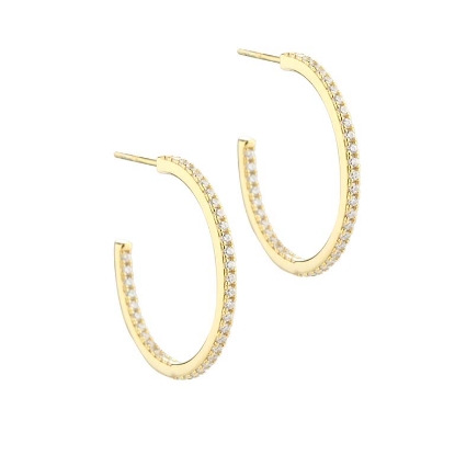 Billede af Aqua Dulce Daphne Large øreringe forgyldt sølv m. cz