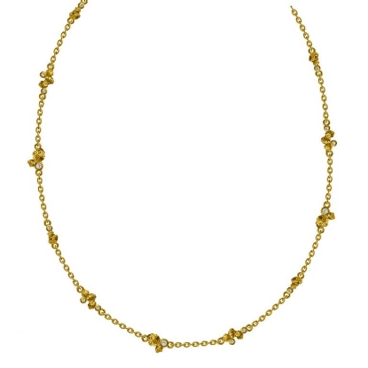 Billede af Aqua Dulce Darling Rock halskæde forgyldt sølv m. cz (42 + 3 cm)