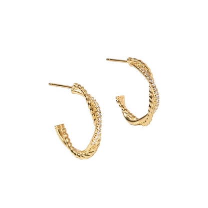 Billede af Aqua Dulce Twisted Darling Big øreringe forgyldt sølv