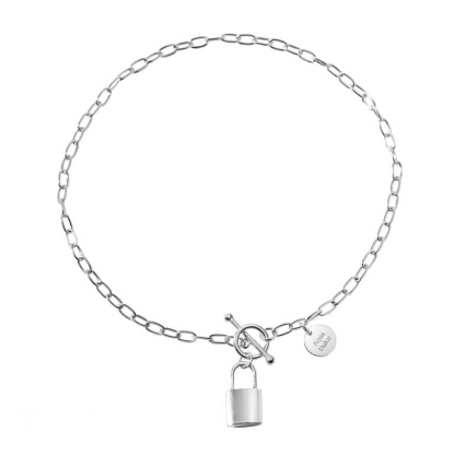 Billede af Aqua Dulce Lock Love armbånd sølv (17 + 3 cm)
