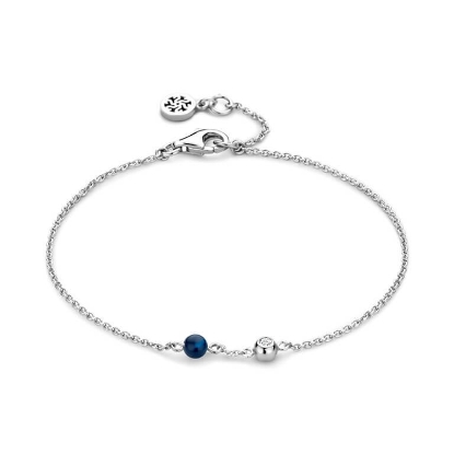 Billede af Spirit Icons Lucky Blue armbånd sølv m. cz (17-19 cm)