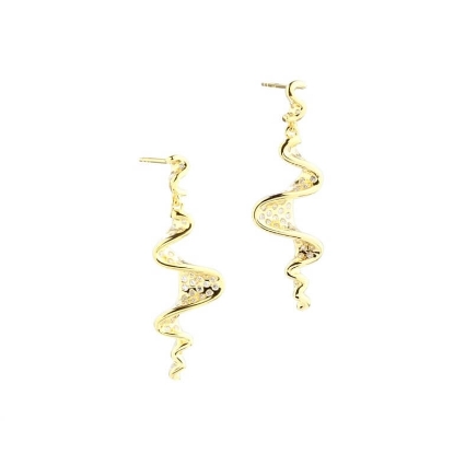 Billede af Aqua Dulce Darling Rhumba Long øreringe forgyldt sølv m. cz