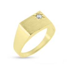 Billede af Herrering m. lukket bund syn. sten 14 kt. facon 6,7 gr. (prisen er excl. guld)