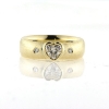 Billede af Ring fattet med hjerte sl. diamant + 2 brill. a 0,03 w/vs.  14 kt.