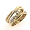 Billede af Dobbelt ring, 9 brillanter 14 kt.