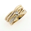 Billede af Dobbelt ring, 9 brillanter 14 kt.