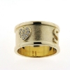Billede af Ring 4 bogstaver og paveret hjerte, 9 brill. a 0,015 w/vs. 14 kt.