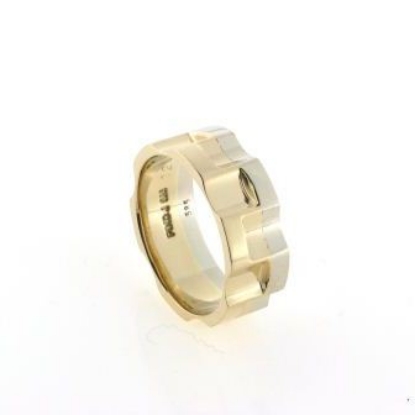 Billede af Ring 2 farver, br. 8 mm.  14 kt.