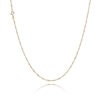 Billede af Halskæde Singapore 2,30 mm. forgyldt 925s 45 cm